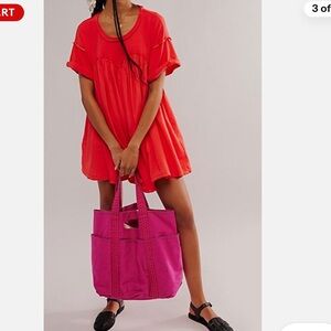 NEW Free People Catalina watermelon coral sold-out mini dress XL